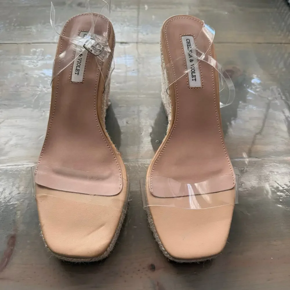 Chelsea & Violet Melne Wedge Espadrilles Heels Sz 9.5